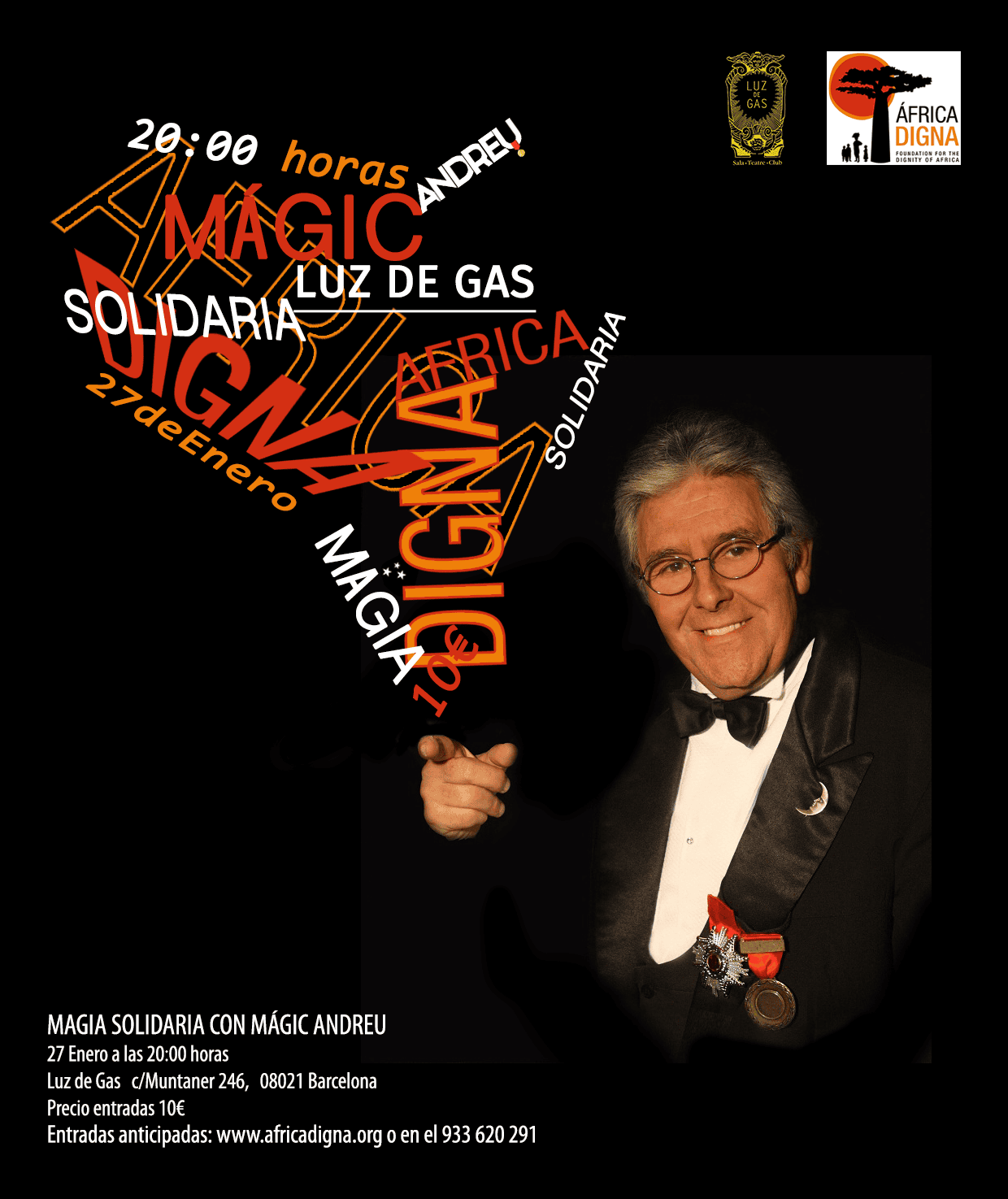 Magia    Solidaria para   África Digna  con  Magic Andreu – 27 Enero 2016 – Barcelona