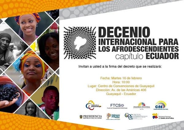 El  Presidente de Ecuador  Rafael  Correa firma  el Decreto del Decenio Afro