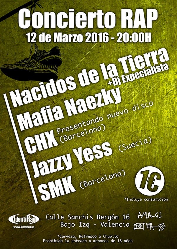 Noche de Rap en Valencia – 12 Marzo 2016 – Sala Ama-Gi Club