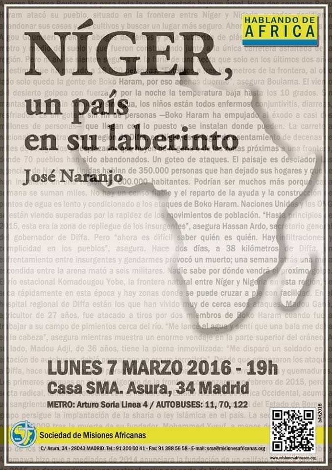 Encuentros  hablando  de   África  – Niger   un   país en  su   laberinto  por   José  Naranjo –  07 Marzo 2016 – Madrid