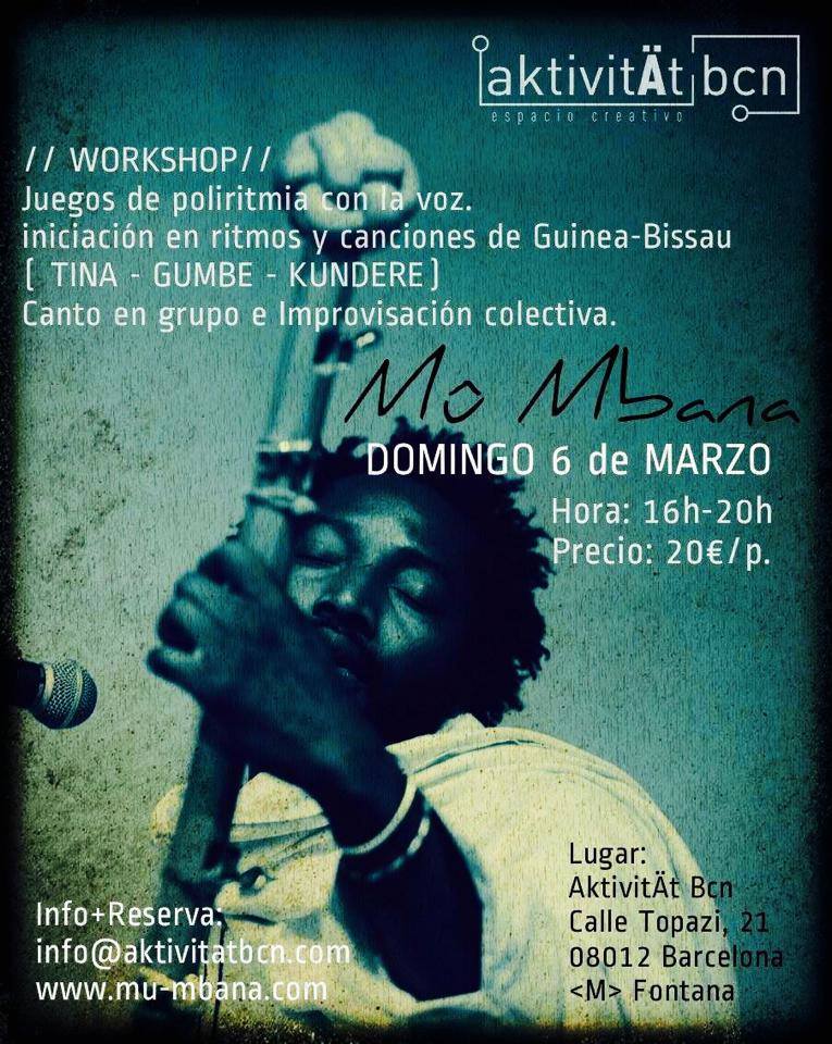 2º Taller Mû Mbana «Canto Colectivo» – 6 Marzo 2016 – Barcelona