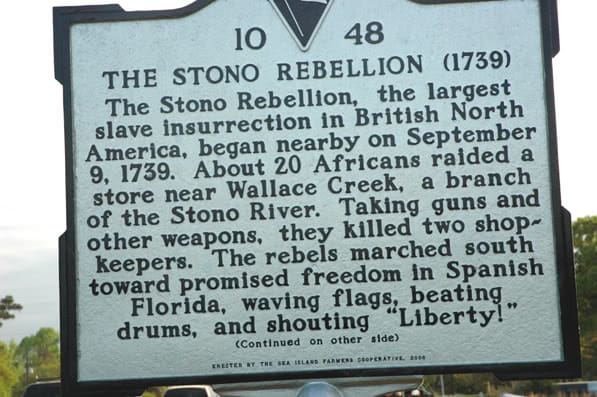 La rebelión de los esclavos de Stono