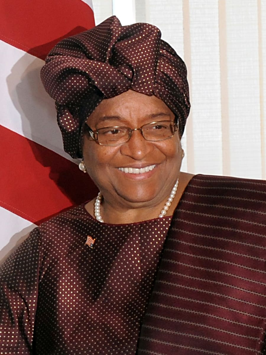 La  presidenta   de Liberia Ellen Johnson Sirleaf  primera  mujer  elegida   presidenta  de  la Cedeao