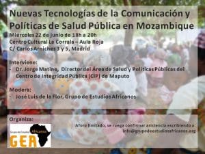 Nuevas Teconologías de la Comunicación y Políticas de Salud Pública en Mozambique –  22 Junio  2016 – Madrid