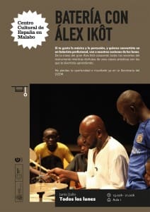 Curso de batería con Álex Ikôt en el CCEM